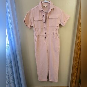 Listicle Pink Button-Up Jumpsuit Size Small‎